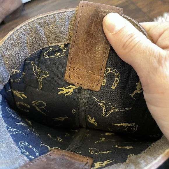 Vintage Spanish Leather Cowboy/girl Boots - Stag & Winged Embossed Tooled Sz 10 - Picture 5 of 5